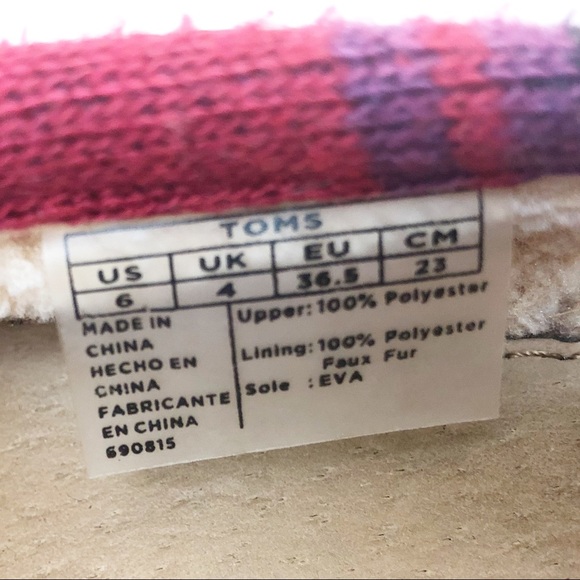 SOLD! Fall Aztec Toms with faux fur inside flats - Picture 6 of 8